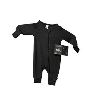 Modern Moments by Gerber Baby Ribbed Long Sleeve Zip Coverall Dark Grey 0-3M NEW